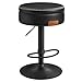 Produktbild VASAGLE EKHO Kollektion - 360° drehbarer Barhocker, höhenverstellbarer Barstuhl, mit Stauraum, Kunstleder, Nähte, Mid-Century-Modern-Stil, Küche, Hausbar, einfache Montage, tintenschwarz