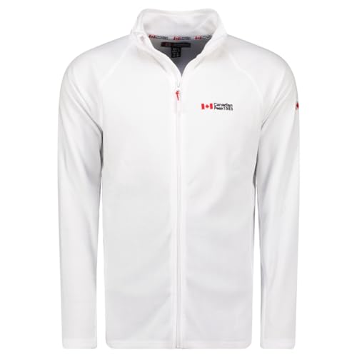 Canadian Peak Tugeak Fz Men - Chaqueta Para Hombre Con Cremallera y Bolsillos - Ropa Otoño Invierno Caliente - Suéter Deporte y Trabajo De Manga Larga Aire Libre (Blanco L)