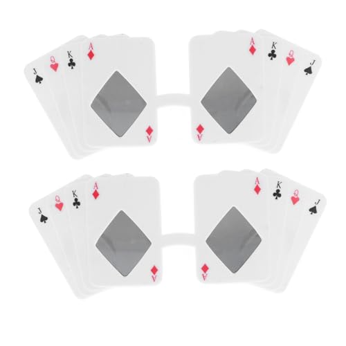 Uonlytech 2 pièces Lunettes de Fête Poker Amusantes Plastique Accessoires Photo pour Soirées Déguisées et Événements à Thème