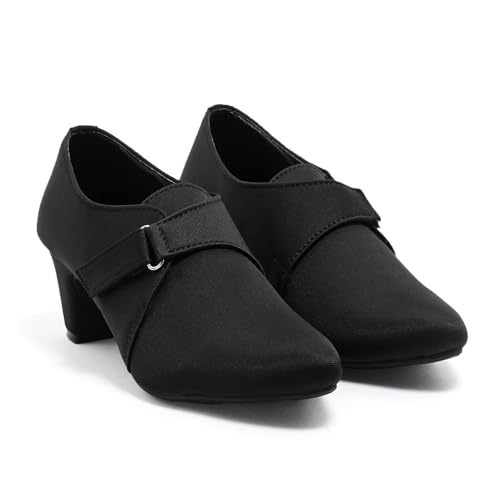 Image of Stylish Comfortable Block Pump Heels Perfect for Winter, Elegant Party Black and Brown Sandals for Womens & Girls