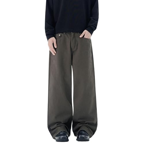 Herrenjeans, lockere Passform, lässig, Vintage Denim, Streetwear, Schlichte Modejeans, Grau, XXL