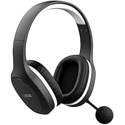 Audífonos Trust Inalámbricos Trust Gaming GXT 391 Thian Cascos Gaming Inalambricos, Auriculares PS4, PS5, 5.8 GHz, Dongle USB, Over Ear, Recargable, Multi-Platform, Cascos con Microfono para PC Ligeros y Sostenibles - Negro