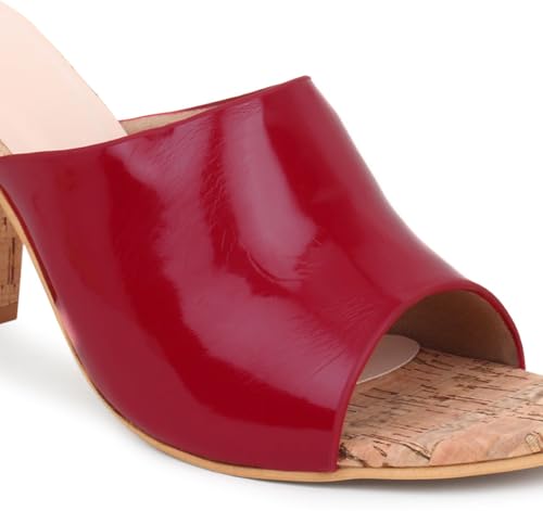 Image of Action Patent Leather Sandals| Pattern| Transparent Block Heel| Ankle Strap Black