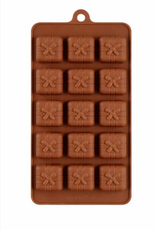 Image of Homebakers Mart Silicone Chocolate Mould 15 Cavity | Gift Box Shape Chocolate Mold | Food Grade Non Stick Flexible Silicone Mould for Chocolates & Candy Making