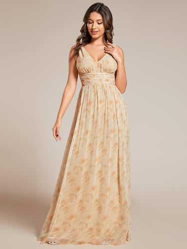 Image of Ever-Pretty Womens Bridesmaid Dress V-Neck Sleeveless A Line Chiffon Floor Length Formal Dress 09016