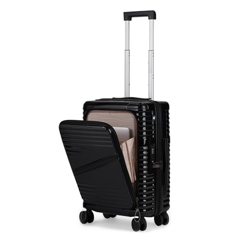 Image of Assembly Oblique Pro 20 Inch Cabin Trolley Bag Hard Shell Polycarbonate Suitcase with Laptop Compartment with TSA Lock 8 Spinner Wheels Carry On