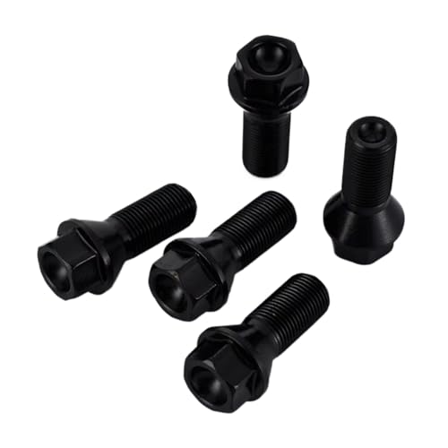 Tuerca de rueda negra para coches con perno hexagonal de 17 mm M12 x 1.5 2