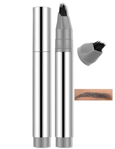 Erinde Lápiz de cejas negro microblading, de larga duración, resistente al agua y a las manchas, cejas naturales y definidas, con aplicador microramificado #01
