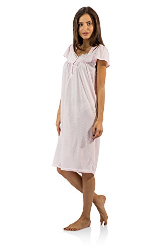 Casual Nights Women's Polka Dot Lace Short Sleeve Nightgown - Light Pink - Xx-Large #TOP1
