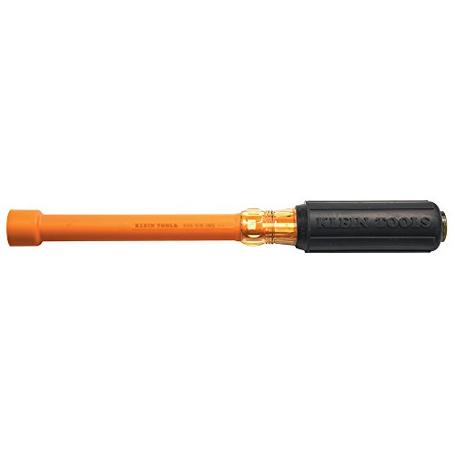 Klein Tools 646-5/8-Ins 5/8-Inch Insulated Nut Driver With 6-Inch Hollow Shaft And Cushion Grip Handle #TOP21