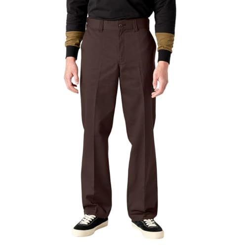 Dickies Men's Skateboarding Regular Fit Twill Pants, Chocolate Brown, 30W x 30L