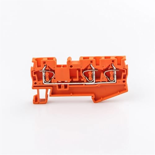 ST-4-TWIN Orange 10Pcs Din Rail Terminal Blocks Connectors Electrical Wiring Pull Type Three Conductors Terminal Blocks