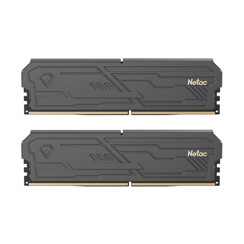 Image of Netac DDR4 DRAM 16GB Kit (2x8GB) 3200MHz XMP 2.0 Dual Channel RAM CL16 (PC4-25600) 1.35V 288-Pin Upgraded Aluminum Heat Sink Ideal for Gaming Computer Upgrade - Shadow III Series Black