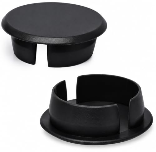 Image of (Pack of 20) Jet Black Plastic Hole Plugs 1.42 inch x 1.18 inch (36 x 30 mm), Drill Hole Cover Caps, Furniture Hole Plug, Screw Hole Plugs
