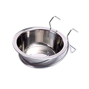 Roestvrijstalen Hangende Hondenbak Voor Huisdieren Kan Hondenkooi Ophangen Voerbak Enkele Hangende Hondenkooi Voerbak Voer- En Drinkbenodigdheden (Maat: M) Veilig En Duurzaam