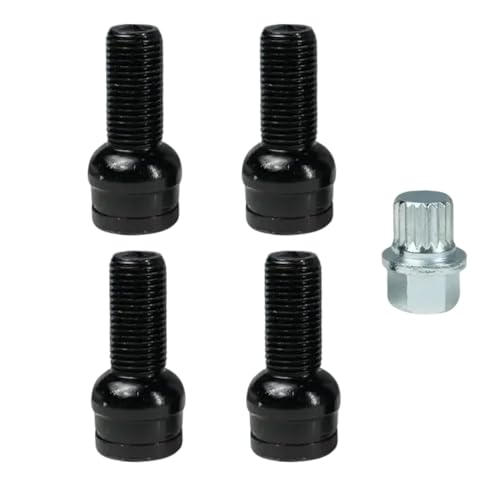 4 Boulons de Roue Antivol en Acier avec Écrous de Roue, Modèle M14 * 1,4 MM, Bora, Golf, Jetta, Magotan, Beetle, Passat - Protection Optimale et Installation...