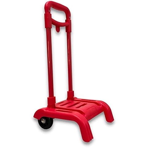 Raylu Paper® - Carro portamochilas Escolar Plegable con Ruedas de Goma (Rojo) Cover