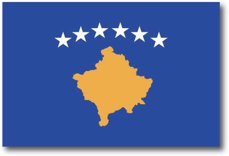 Kosovo Flag Car Decal - 3" x 5"