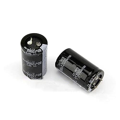2pcs/lot 12000UF 80V Aluminum Electrolytic Capacitor, Round, Through-Hole Mount, 8V Maximum, 20% Tolerance