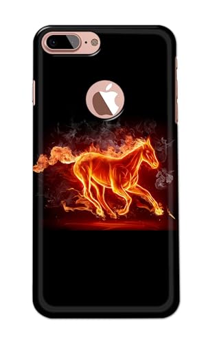 Image of PRINTFIDAA Printed Hard Back Cover Case for Apple iPhone 7+ Plus Logo | iPhone 8+ Plus Logo Back Cover (Fiery Horse) -112