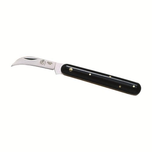 AUSONIA 32055 VEREDELUNGSMESSER OKULIERMESSER TASCHENMESSER GARTENMESSER MIT STAHLKLINGE GEBOGEN UND GRIFF AUS KUNSTHORN 17 CM