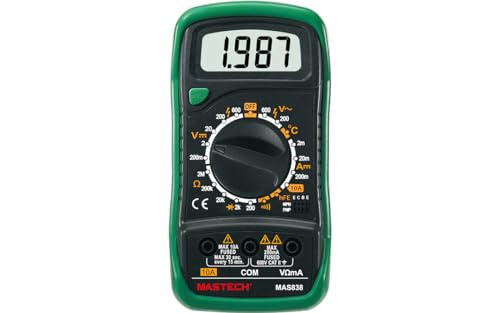 MASTECH MAS830B MAS830L MAS838 Multimètre Numérique Affichage 2000 comptes;Buzzer de Continuité Moins de 70 ±30ΩAffichage de batterie faible(MAS838)