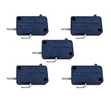 KW7-0 2-Pin Air Fryer Micro Switch Replacement Kit, Compatible with Power XL, Crux, COSORI, Microwave Oven Door Switch 16A 250V Snap Action 5-Pack Durable Appliance Parts