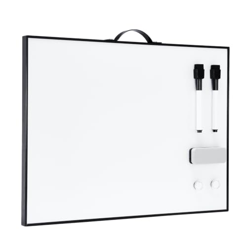 Image of TSJ OFFICE Small White Board - 12 X 16 Inches Portable Aluminum Frame Magnetic Dry Erase Board with Holder, to Do List Notepad for Office, Home, School