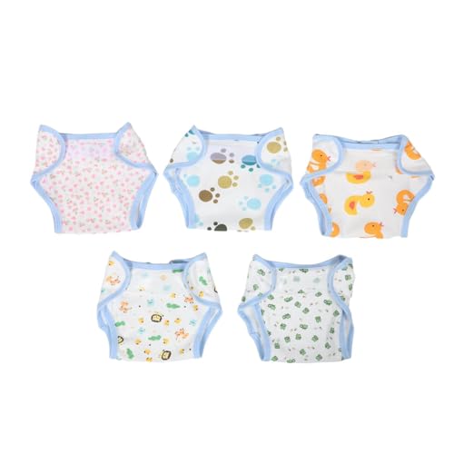 ELAYARD 5 Pañales de Tela Reutilizables para Recién Nacido, Algodón Suave Estampado, Talla Única Ajustada, Pañal de Entrenamiento para Ñiño, Protección Anti-fugas, Lavables y