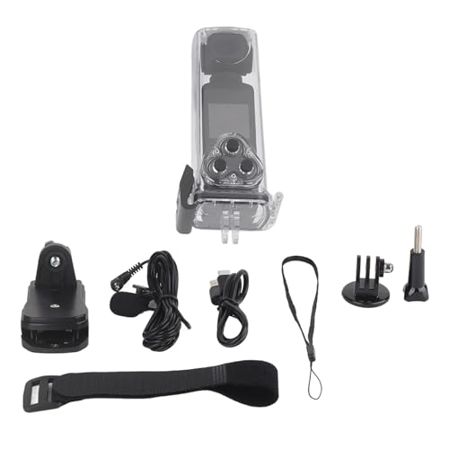 Action Camera Tascabile, Videocamera Portatile WiFi 30FPS 16MP, Fotocamera Subacquea Antivibrante con Schermo LCD HD da 1,3, Microfono, Staffa a Clip, Custodia Impermeabile 30M