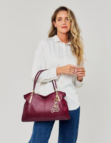Image of FOXLOVER Soft Genuine Leather Medium Purses for Women Tote Bag Handbags with Top-handles Shoulder Satchel Purse