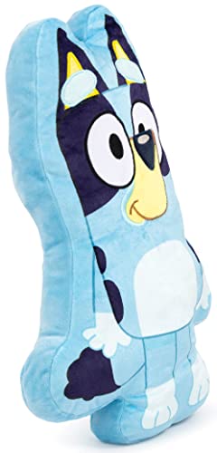 Image of Jay Franco Polyester Bluey Shaped Decorative Pillow - Kids Super Soft Throw Plush Pillow - Measures 17 Inches (Official Bluey Product)