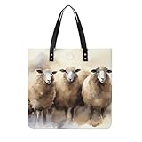 Grande capacité et sac à bandoulière spacieux : doté d'une grande capacité intérieure, ce sac à bandoulière imprimé mouton à l'aquarelle peut facilement accueillir les essentiels quotidiens pour le travail, les articles de shopping ou les nécessités de voyage, ce qui en fait un choix très pratique.