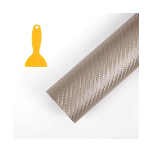 Pelle Adesiva Per Riparazioni Toppe Autoadesive In Pelle Con Raschietto In Plastica, Kit Di Riparazione In Pelle In Fibra Di Carbonio Per Divano, Sedia, Sedile Di Barca(Champagne gold,19.7x47in)