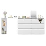 Photo Gallery songmics home tavolo da trucco, montaggio rapido senza attrezzi toolless, cassettiera, armadio con scaffale, affiancati o a forma di l, per camera da letto, studio, bianco neve lts656w01 Photo Gallery songmics home tavolo da trucco, montaggio rapido senza attrezzi toolless, cassettiera, armadio con scaffale, affiancati o a forma di l, per camera da letto, studio, bianco neve lts656w01