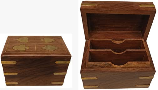 Porte-cartes pour cartes à jouer support bois accessoire belote tarot rami