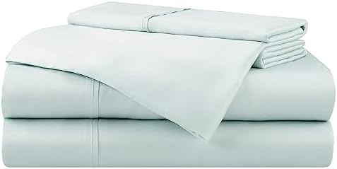 Aston & Arden Eucalyptus Sheet Set - Super Soft, Silky Cooling Tencel Lyocell | Breathable, Wrinkle-Free, Sustainably Sourced | 4-Piece Flat, Fiitted Bed Sheets, Pillowcases, King, Sky Blue - Thumbnail 3