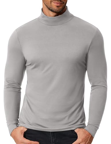 COOFANDY Men's Slim Fit Mock Turtleneck T Shirt Casual Basic Knitted Long Sleeve Pullover Sweater