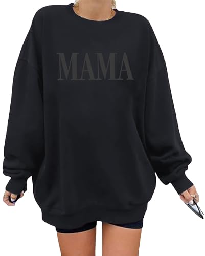 AIIWEIS Oversized Mama Sweatshirt for Women Mom Letter Print