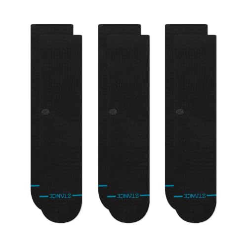 Image of Stance Icon Classic Casual Crew Socks 3-Pack, Cotton Blend and Cushioning Arch Support