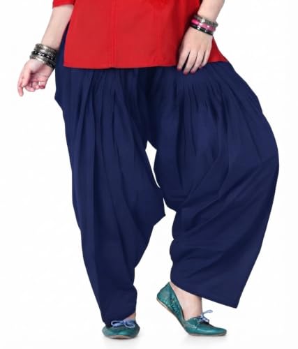 Image of Women's Loose fit Cotton semi Patiyala Salwar White