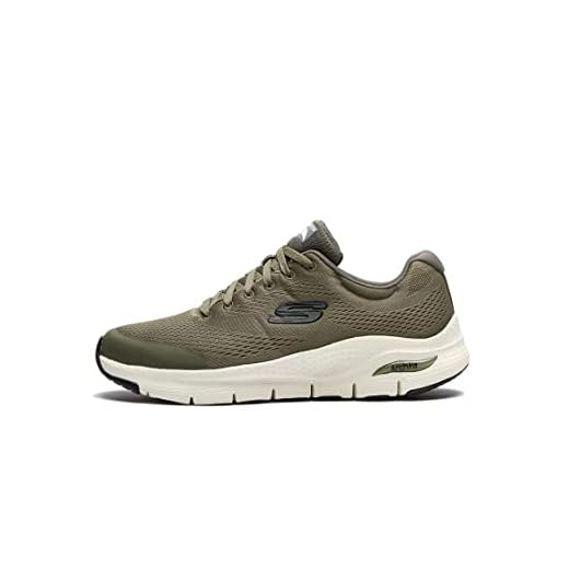 Skechers Arch FIT, Zapatillas Hombre, Ribete Sintético Textil Verde Oliva, 43 EU