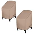 ULTCOVER Stackable Patio Chair Cover – Waterproof Outdoor Stack of Chairs Cover 2 Pack Fits Up to 26W x 34D x 45H inches