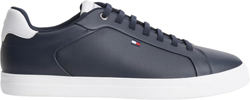 Tommy Hilfiger Men Icon Court Light Leather FM0FM05946 Low-Top, Blau, Größe 45,5 – Ansicht 6