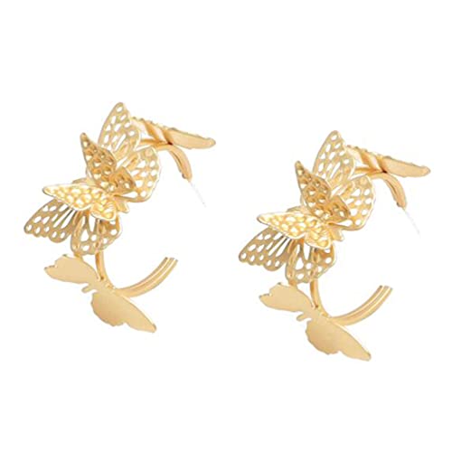 Hollow Butterfly Earrings Fashion Matte Gold Butterfly Earrings For Women Girls #TOP1