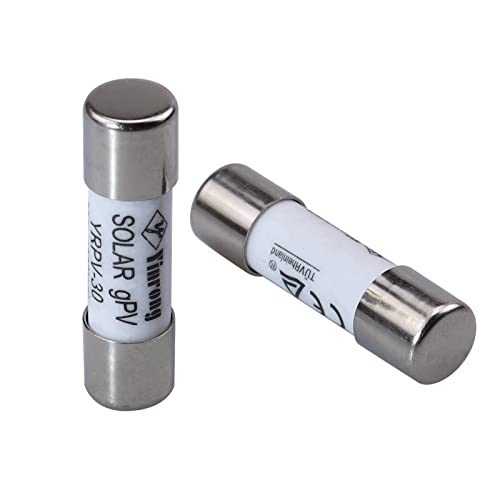 RKURCK 2 fusibles fotovoltaicos de 10 x 38 mm, 1000 V CC, 15 A, 1000 V CC, 15 A, CE, UL: 1000 V CC, In20 A/40,3 kA Cover