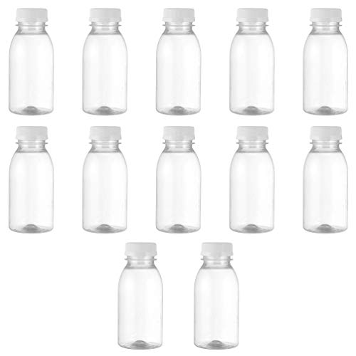 UPKOCH Botellas vacías para leche con tapa, 12 unidades, de plástico, 250 ml, para leche, para...