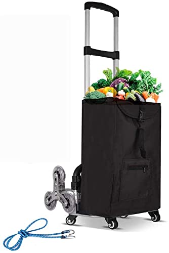 YAOJIA einkaufstrolley klappbar Leichter Einkaufswagen, Tragbarer Hilfsmittel-Treppenklettern-Lebensmittel-Tragwartwagen…