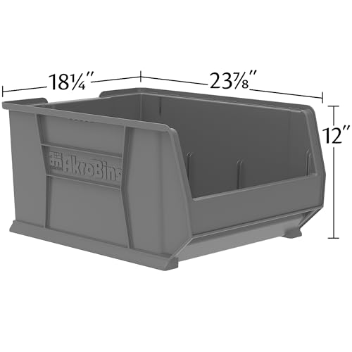 Akro-Mils 30289 Super-Size AkroBins Plastic Storage Bins, Space-Saving Stackable Bins for Garage, Classroom, Warehouse Organization, 24" L x 18" W x 12" H, Blue, 1-Pack by Akro-Mils - Image 2