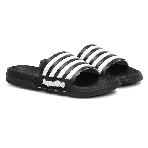 Image of Aqualite AL-191 Men Slides Slipper with Slip-on wear, Comfort and Flat Base Flipflop for dailywear uses.